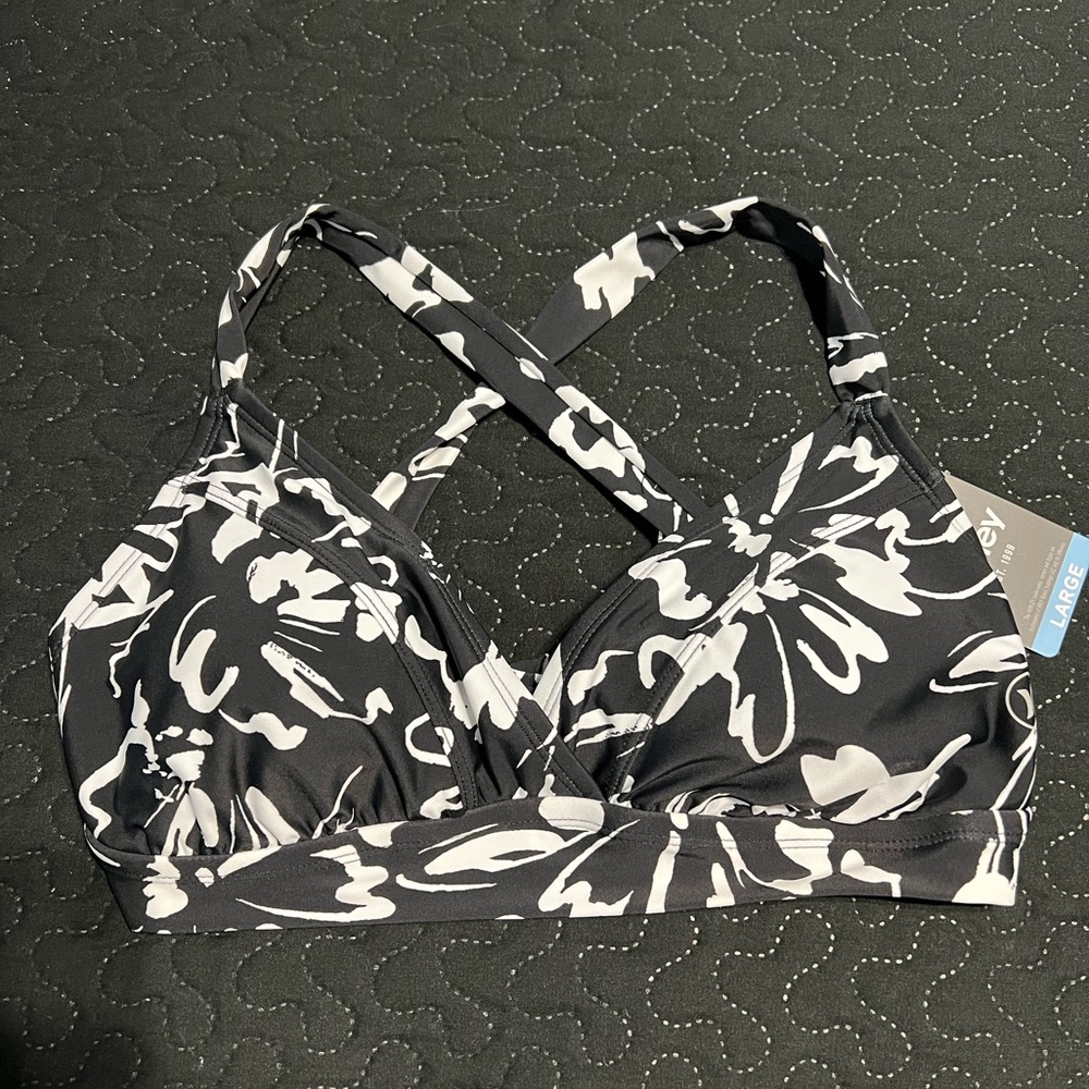 Hurley Ink Fresco Bikini Top swim bathing suit bra swimwear beach summer black